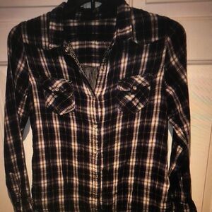 Plaid Button-Up Shirt